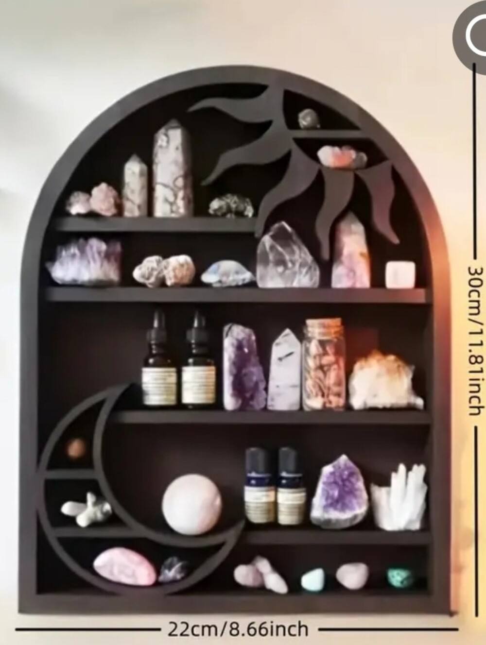 1pc Crystal Display Crescent Moon Crystal Shelf, Halloween, Holiday Decor NEW - Picture 3 of 3